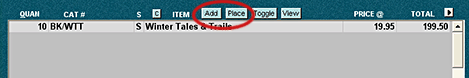 In addition to CTRL+L, you can also click on the "Add" or "Place" button just above the Item Area on the Main Invoice Screen.  If you click "Add," a new row in the Item Area is created and the Product Pop-up List appears.  If you click "Place" the cursor stays on the current row and the Product Pop-up List appears.  Use "Place" when you want to overwrite an existing product with a new one.