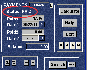 After using "Remove Payment Status," the "PAID" status, along with 17.16 and the date, will be removed.  The Balance will be re-set to 17.16.